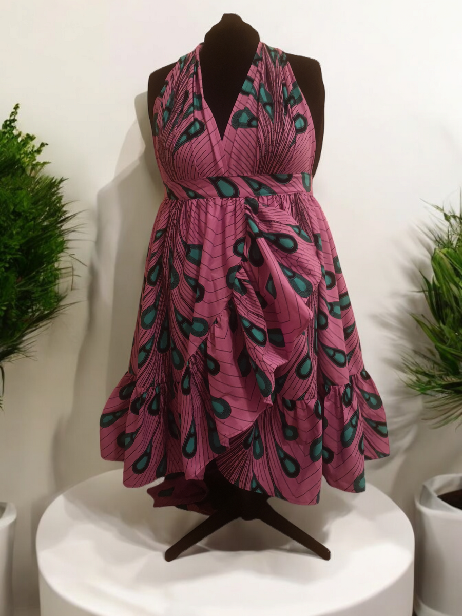 Kachi Infinity Long Cross Ruffle Dress – Nams Custom Designs