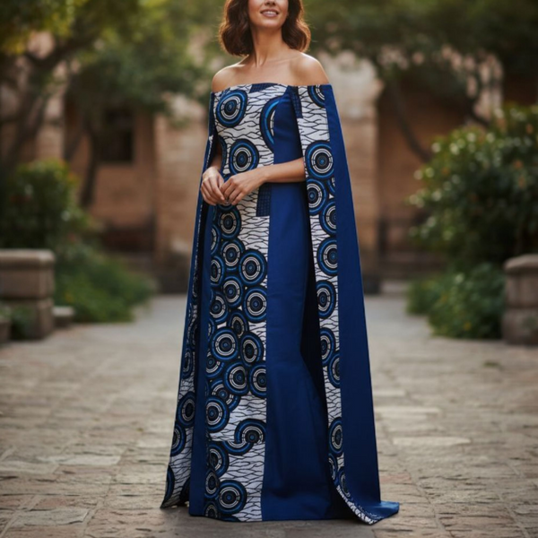 Mermaid Dress with Shoulder Capes – Nams Custom Designs