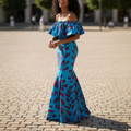 African Print Long Mermaid Dress