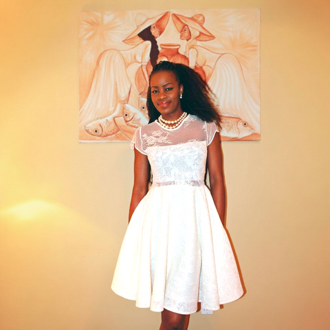 Ivory Flared Lace Dress Nams Custom Designs Ivory Flared Lace Dress Nams Custom Designs