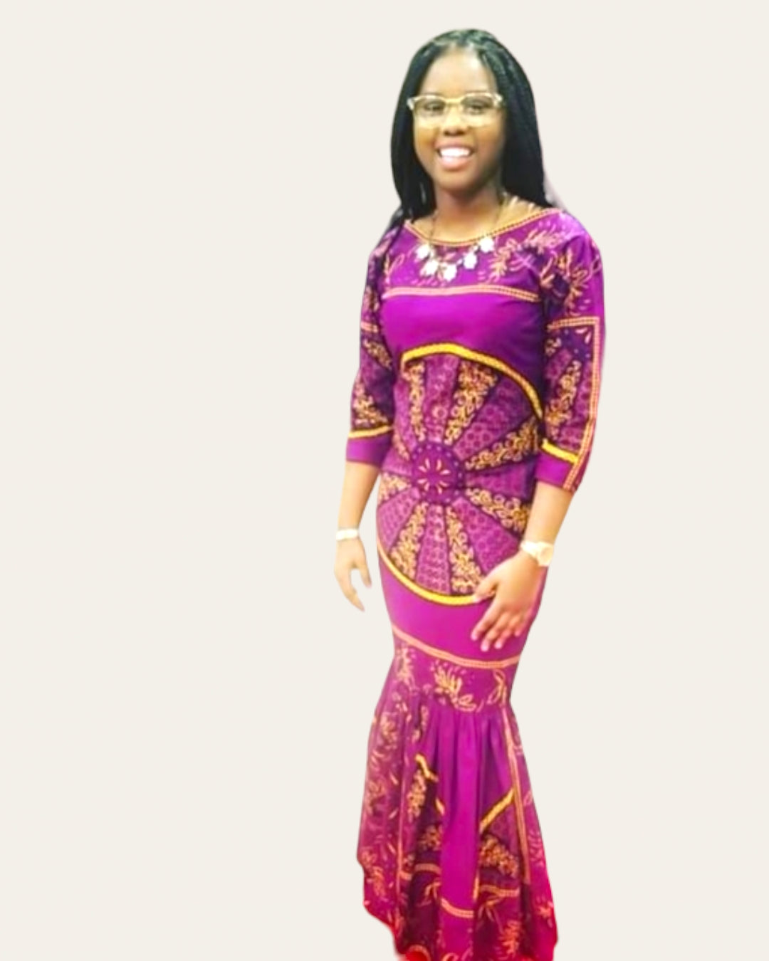 African Print Long Mermaid Dress