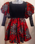 Kukola Floral Flared Dress with Lace